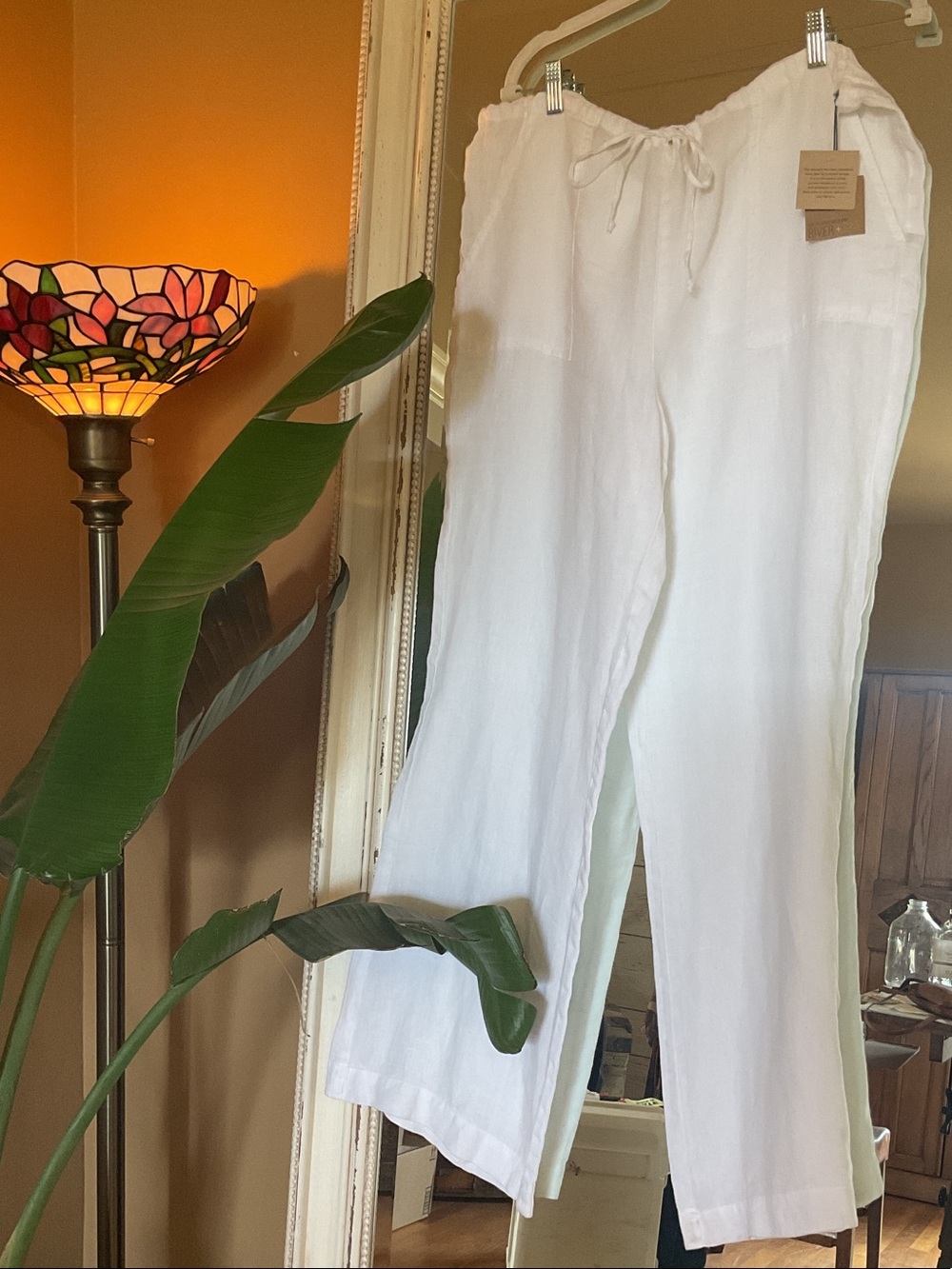River + Sky White Linen Pant